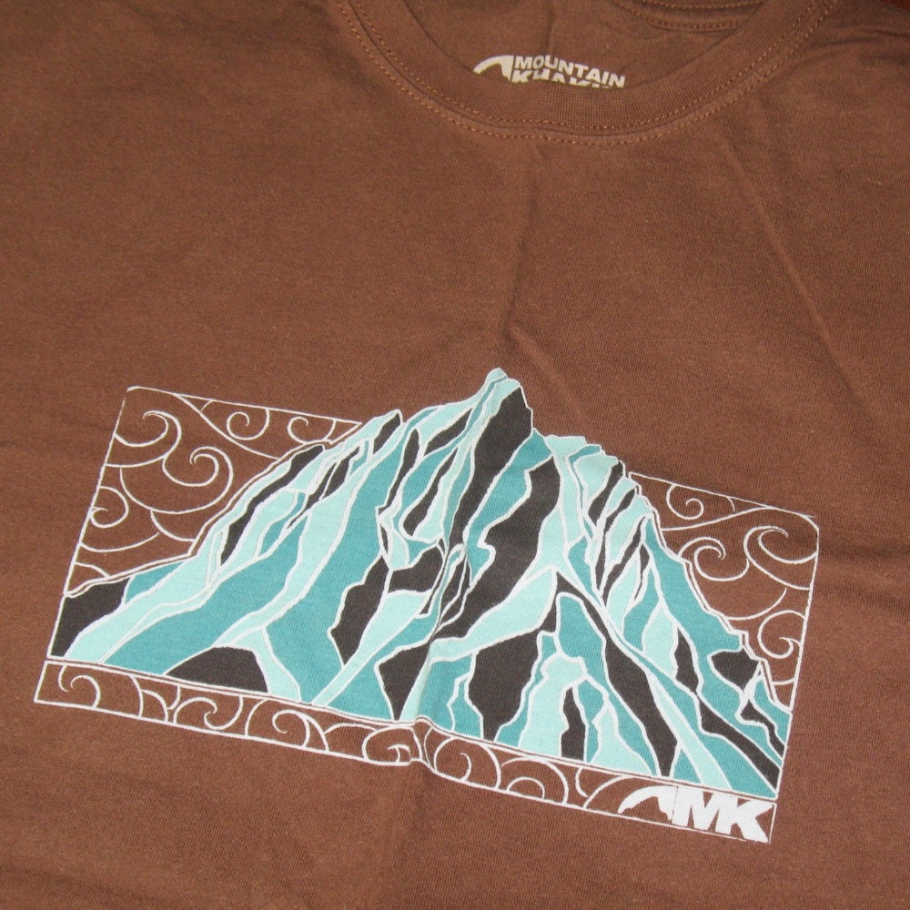 Mountain Khakis Womens T-Shirt Chocolate Brown with Mountain Logo Med B6